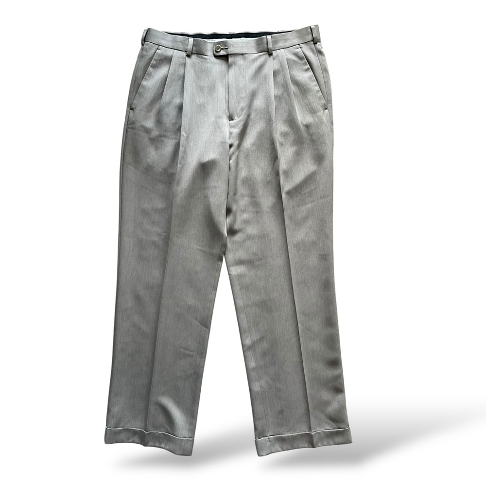 Perry Ellis Classic Light Gray Men's Trousers, 34